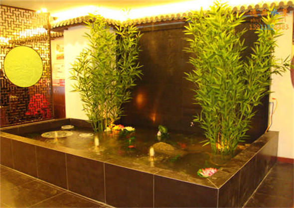 家庭水幕墙竹子喷泉流水景观