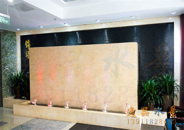 室内酒店餐厅里的流水墙（北京）定制
